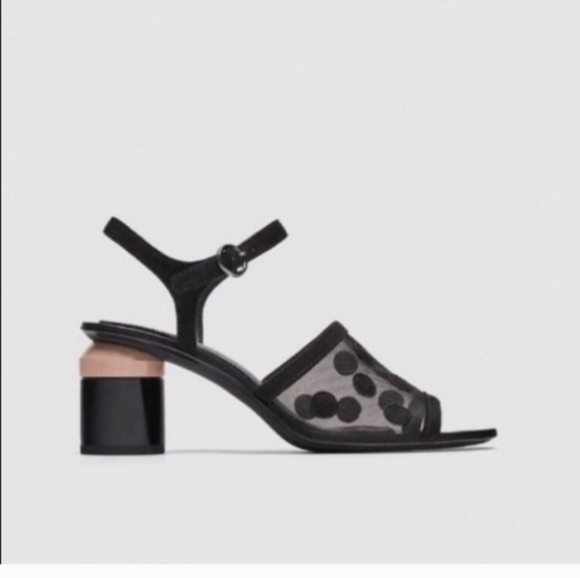Zara Shoes - ZARA MESH POKA DOT SANDALS,  SIZE  42
